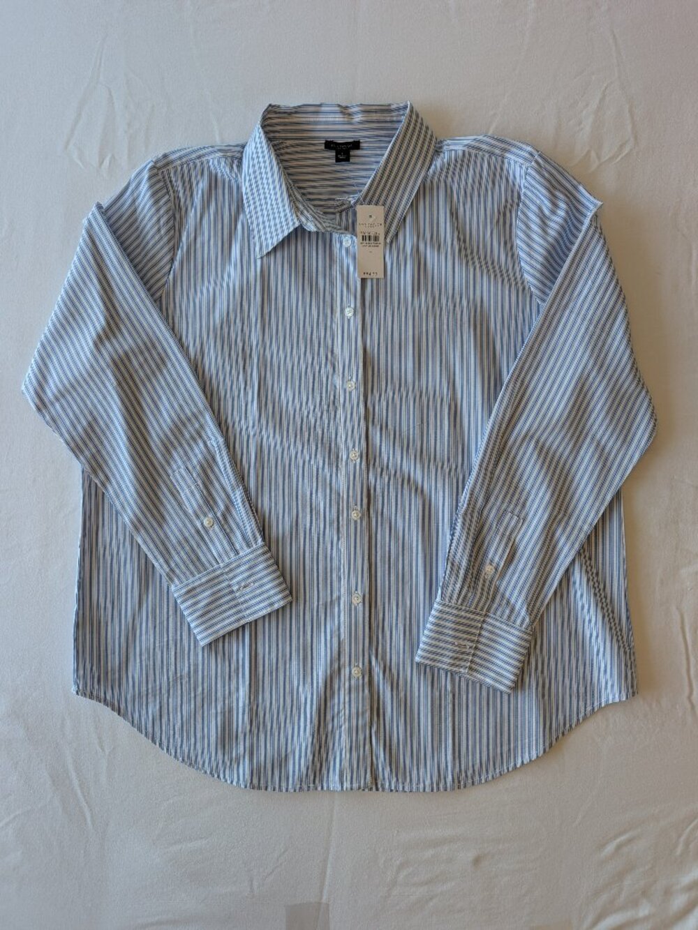 NWT Ann Taylor Blue & White Striped Button Down - Large
